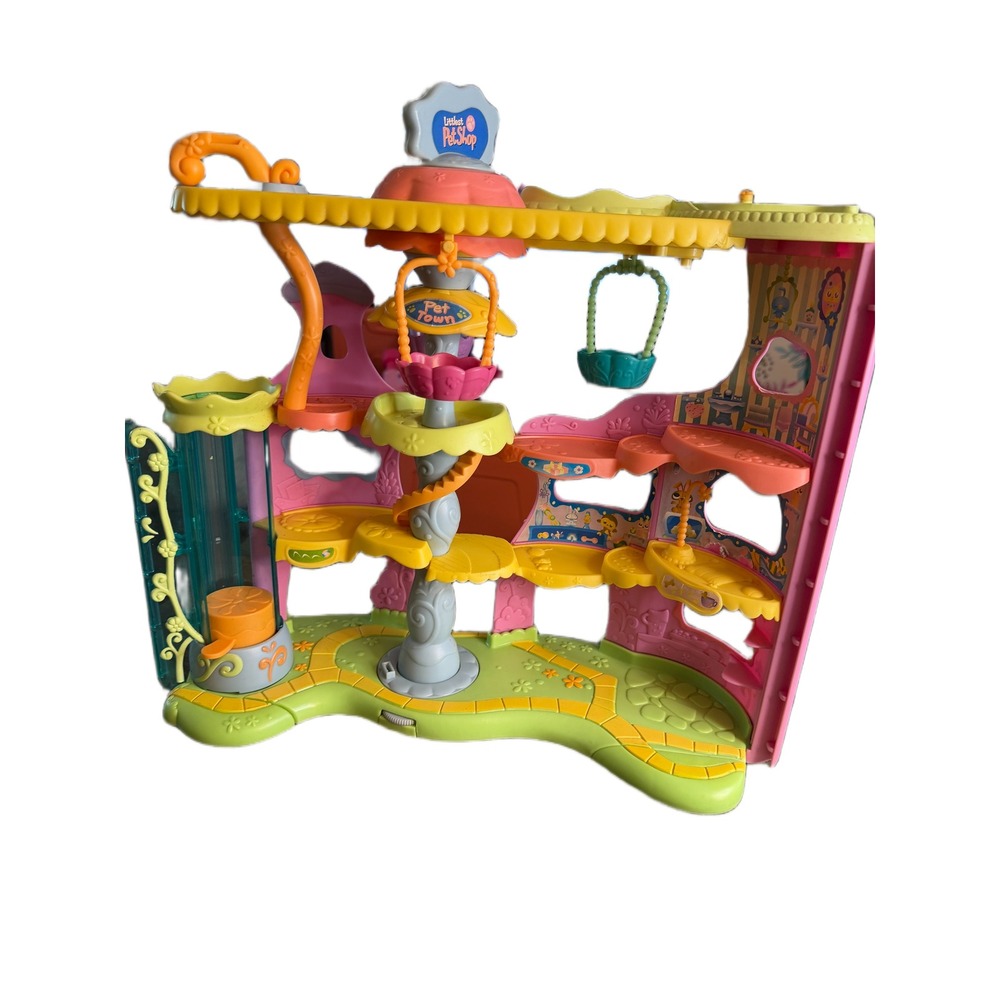 Hasbro Littlest Pet Shop Pet Town Treehouse Playset Pink Green w/ 3 Swings